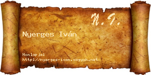 Nyerges Iván névjegykártya